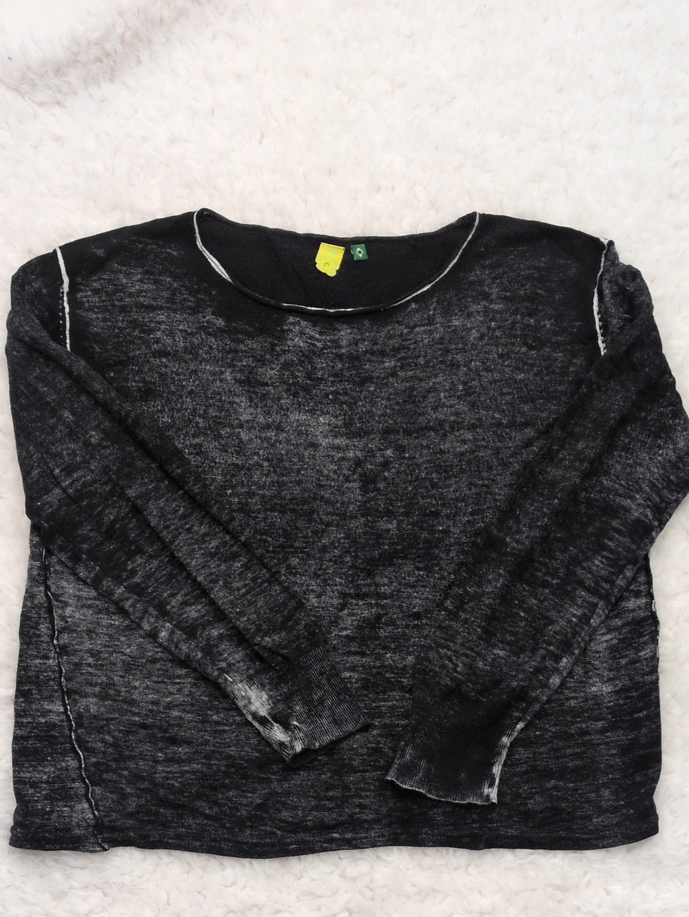Farm Rio Black Lightweight Women's Sweater - Casual Crewneck